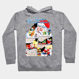 Santa in Wonderland Retro Vintage Comic Alice Merry Christmas Hoodie